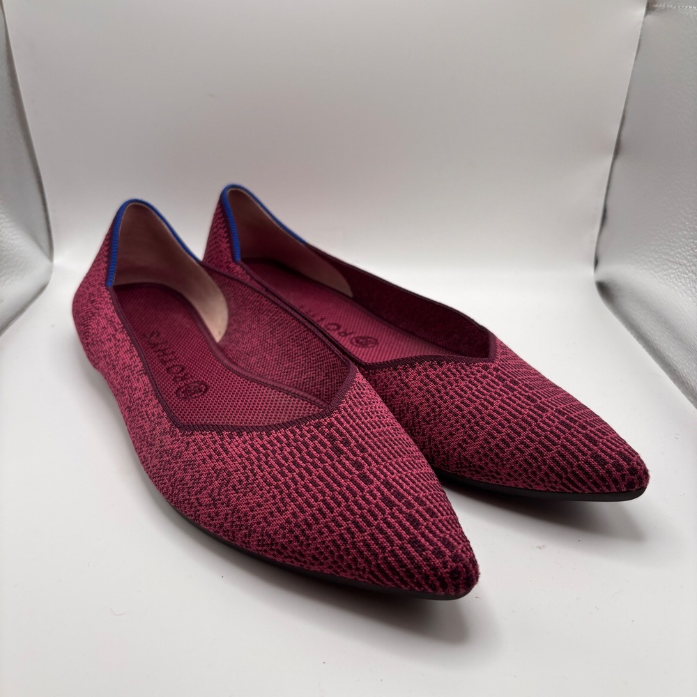 Rothy's The Point Pink BurgundyKnit Ballet Flats Women's Size 13
